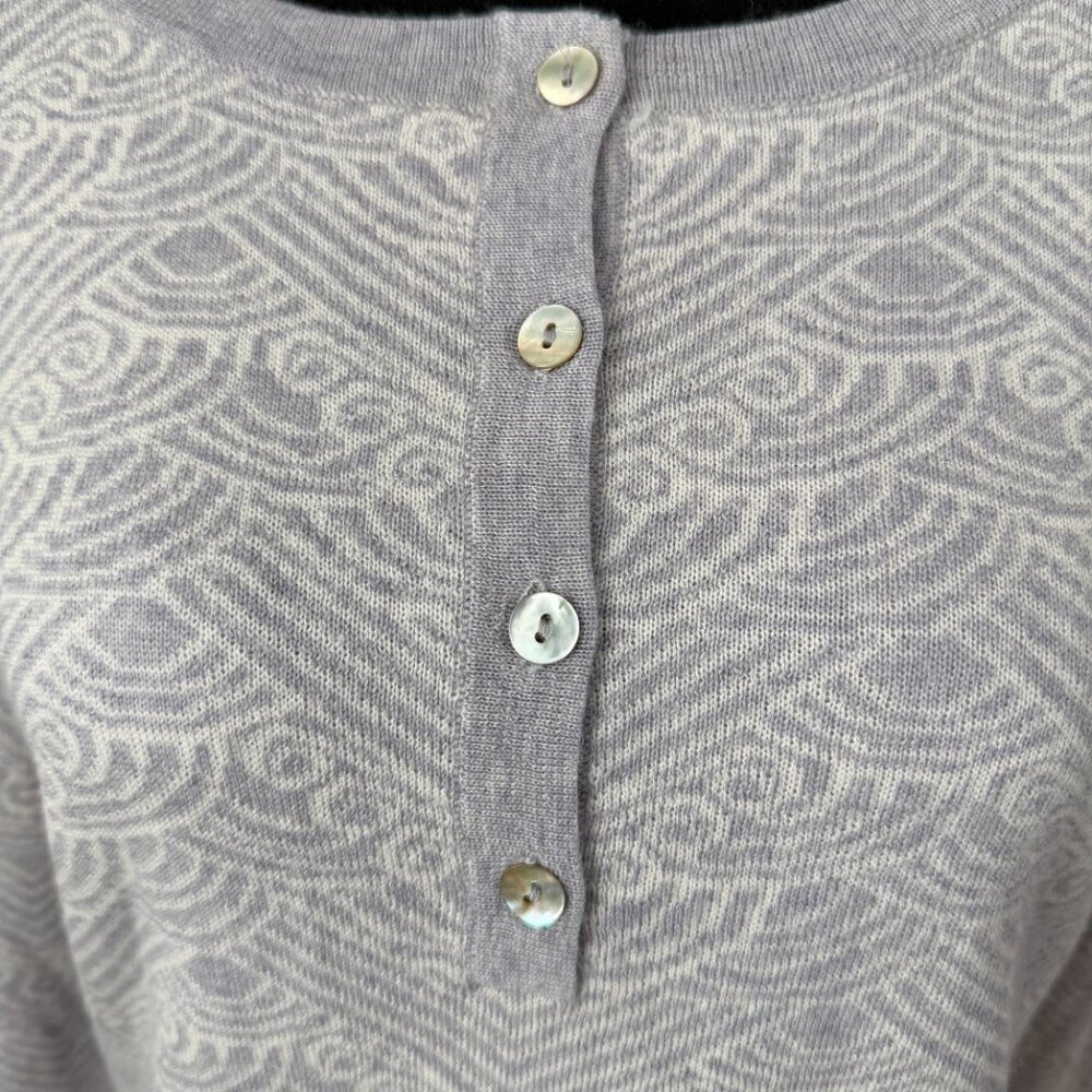 ICELANDIC DESIGN Reykjavik Henley 100% Merino Wool Gray Pearl Medium - Picture 9 of 14